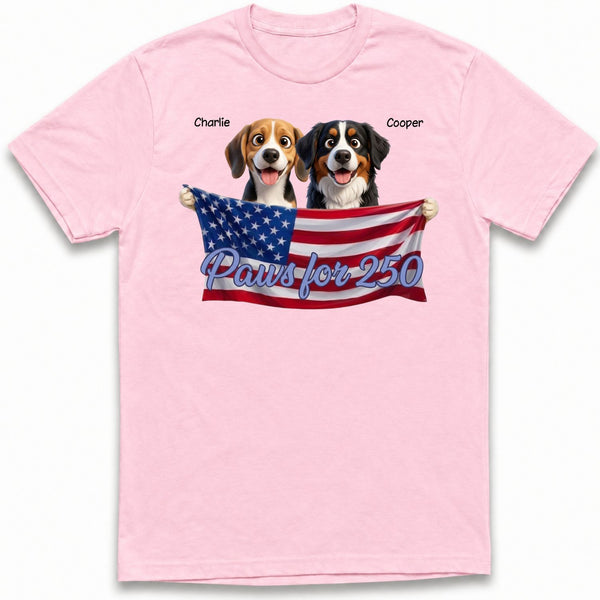 Paws for 250 4th of July American flag Custom Personalized Dogs Unisex T-shirt FSDM19
