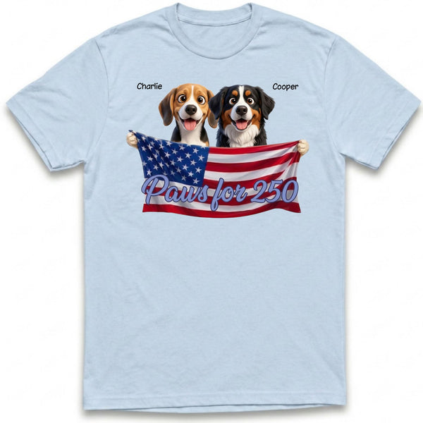 Paws for 250 4th of July American flag Custom Personalized Dogs Unisex T-shirt FSDM19