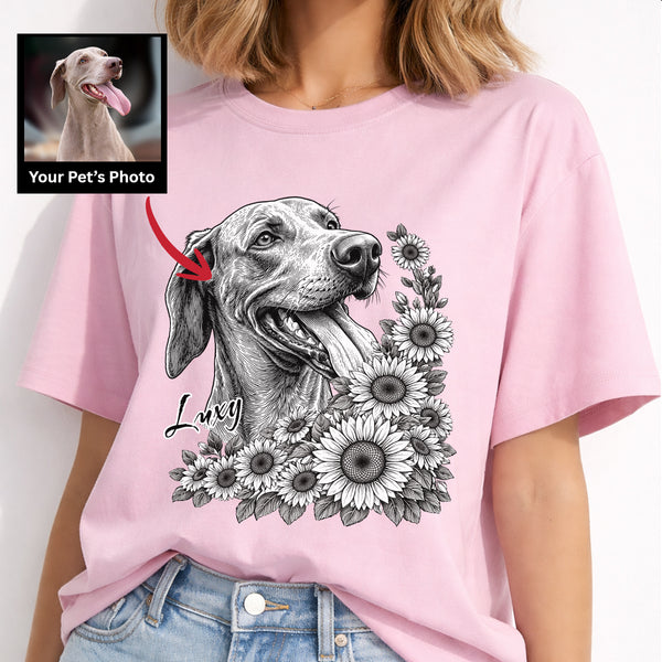 Sunflowers Customized Dog T-shirt for humans, Personalized Gift for Dog Parent FSD4811