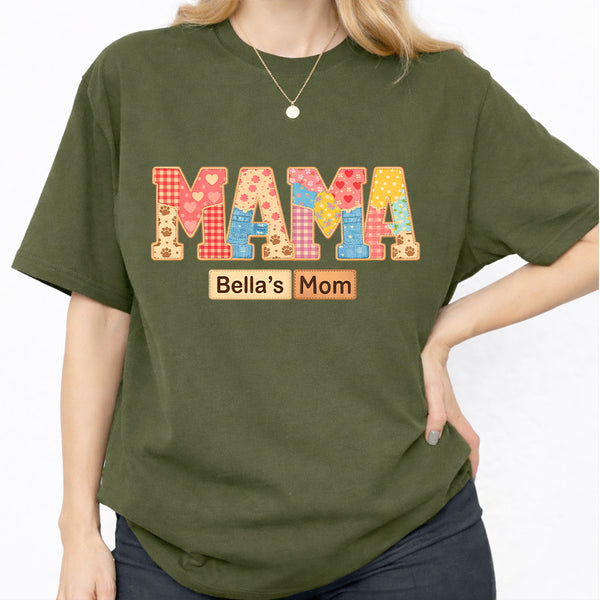 Dog Mama Custom Dog's Name Vintage T-shirt for humans, Personalized Gift for Dog Mom FSD4812