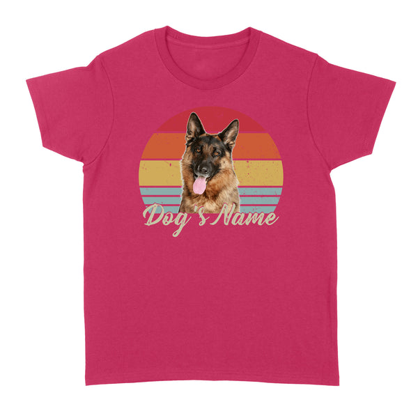 Personalized Dog Shirt with Vintage Portrait - Customize Your Dog Photo/Name Shirt in Retro Style Women's T-shirt