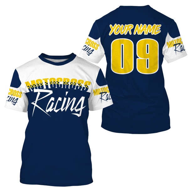 Motocross racing custom jersey UPF30+ men women kids dirt bike offroading motorcycle rider outfits NMS1009