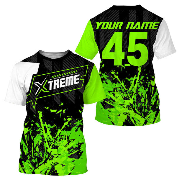 Extreme Motocross jersey personalized UPF30+ racing shirt green dirt bike off-road biker motorcycle NMS997