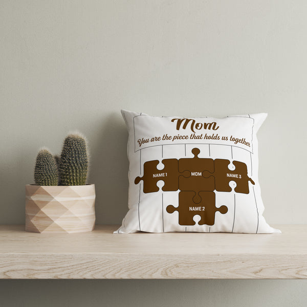 Mom Puzzle Pillow| Custom Gift for Mother, Mom for Mother's Day Birthday Christmas| JPL12