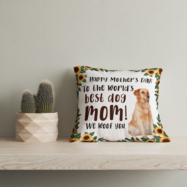 Custom Best Dog Mom Pillow, Dog Photo Pillow, Dog Lovers Gift, Dog Mama Gift| JPL02