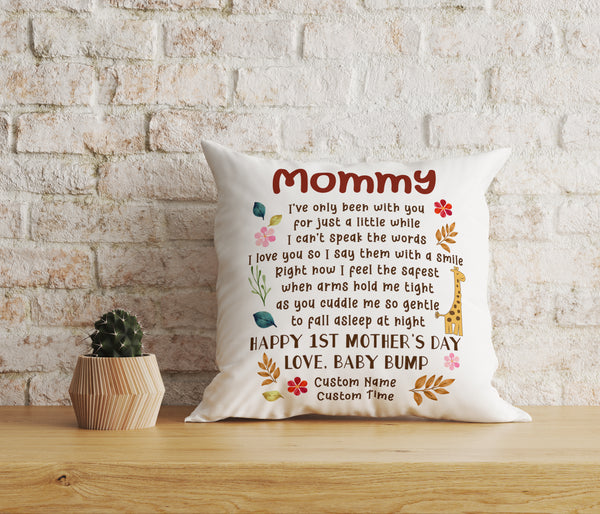 Custom Pillow Happy First Mother's Day| New Mom, Mom To Be Gift, Expecting Mother| JPL19