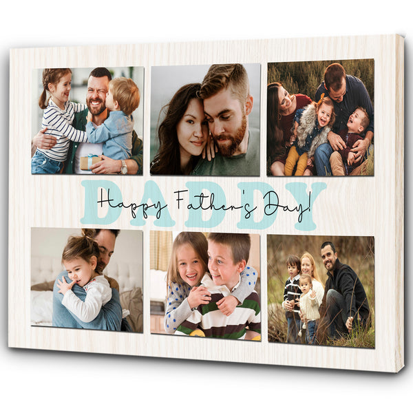 DADDY Personalized Canvas Photo Collage, Fathers Day Gift for Dad from Children, Dad Birthday Christmas| N2520