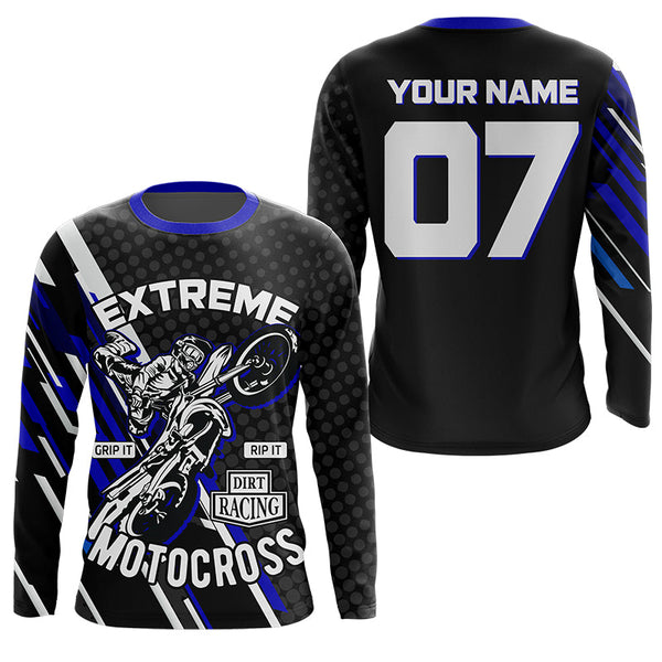 Extreme Motocross Jersey Personalized UV Protective Dirt Bike MX Racing Long Sleeves NMS1164