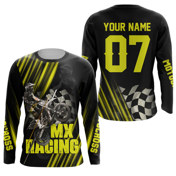Cool Personalized Motocross Jersey UPF30+ Kid Adult MX Racing Dirt Bike Long Sleeves NMS1122