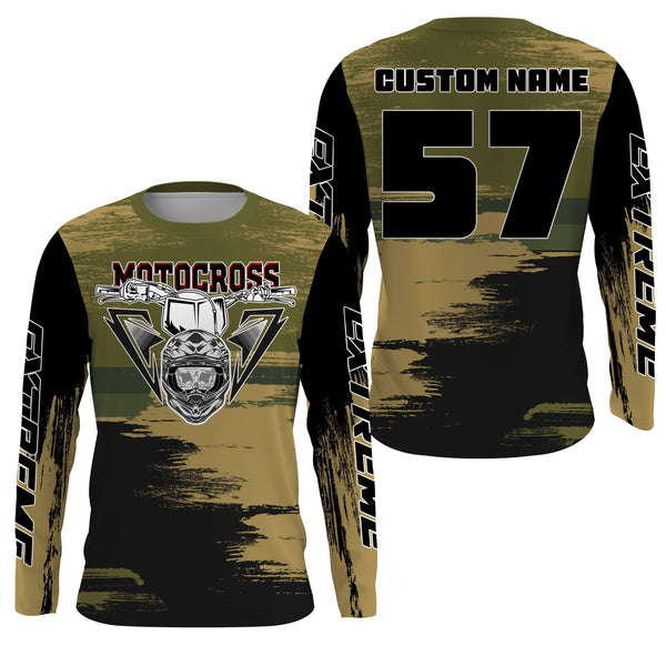 Extreme Motocross jersey custom UPF30+ men women kid dirt bike handle bar motorcycle riding shirt NMS993