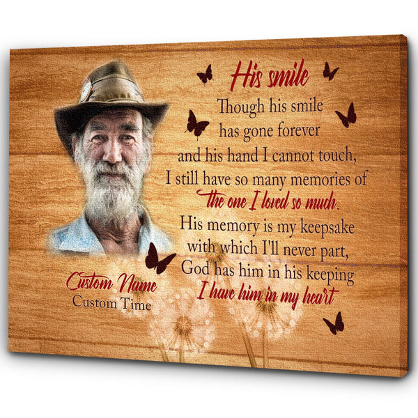 Personalized memorial canvas - Bereavement gift for loss of loved one, memory of angel in heaven CNT07