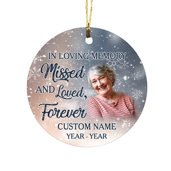 Remembrance Memorial Ornament, Christmas in Heaven Ornament, Sympathy Gift for Loss of Loved One - OVT06
