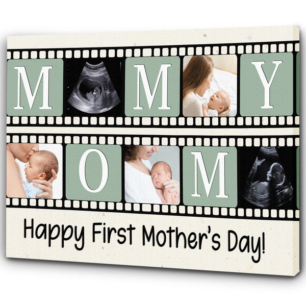 First Mother's Day Canvas, New Mom Custom Baby Photo Collage Gift, Newborn Baby Shower, 1st Time Mother| N2509