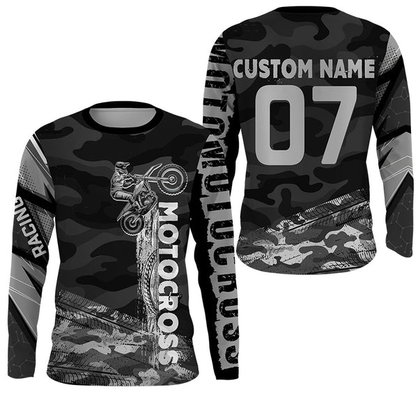 Personalized Motocross Jersey UPF30+ Camouflage Extreme Dirt Bike Racing Off-Road Long Sleeves NMS1249