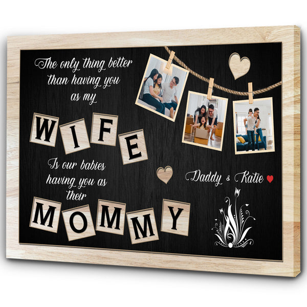 Personalized Mother's Day Canvas Gift for Wife from Husband, Custom Photo Collage Happy Mother's Day N2532