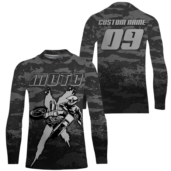 Camouflage motocross jersey UPF30+ custom men women kid dirt bike MX racing off-road motorcycle NMS974