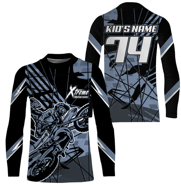 Extreme Motocross racing jersey UPF30+ personalized adult&kid birt bike long sleeves cool bikers NMS1078