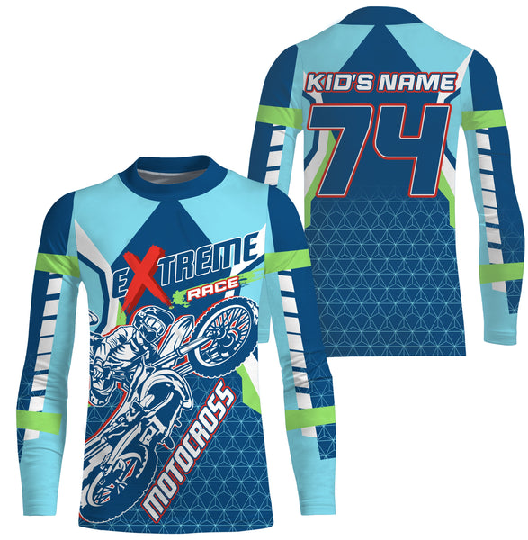 Extreme Motocross personalized jersey UPF30+ kid adult biker dirt bike MX racing long sleeves NMS1102