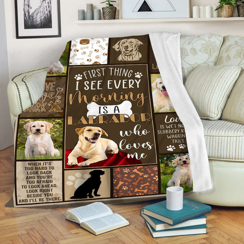 Labrador Retriever Fleece Blanket| I See Every Morning Is Labrador Retriever Lover Gift for Lab Mom Lab Dad JBD352