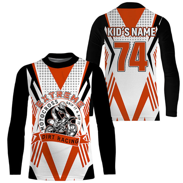 Extreme Motocross Personalized Dirt Bike Jersey UPF30+ Adult Kid MX Racing Shirt Off-road NMS1159