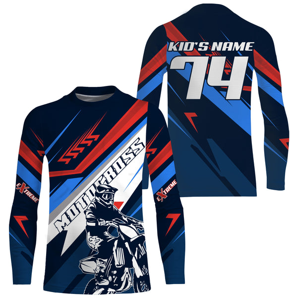 Extreme Motocross jersey personalized UPF30+ kid adult dirt bike racing long sleeves offroad Biker NMS1092