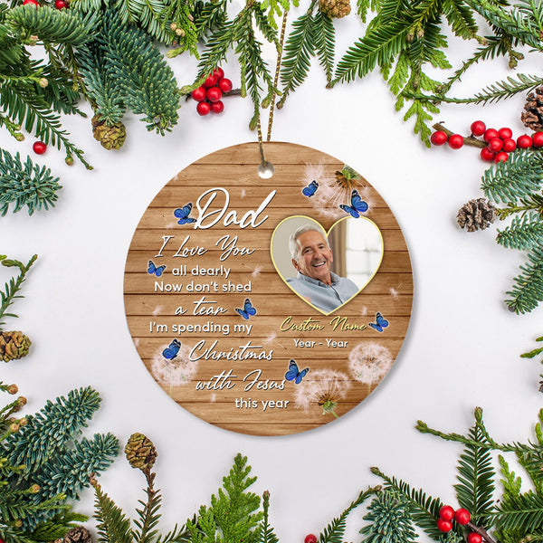 Dad memorial ornament - I Love You Dad, angel in heaven, bereavement ornament for loss of Dad| ONT105
