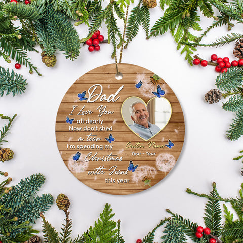 Dad memorial ornament - I Love You Dad, angel in heaven, bereavement ornament for loss of Dad| ONT105