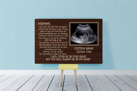Personalized New Mom Canvas| Just You Dad and Me| First Mother's Day Gift from New Mom Expecting Mom| JC826