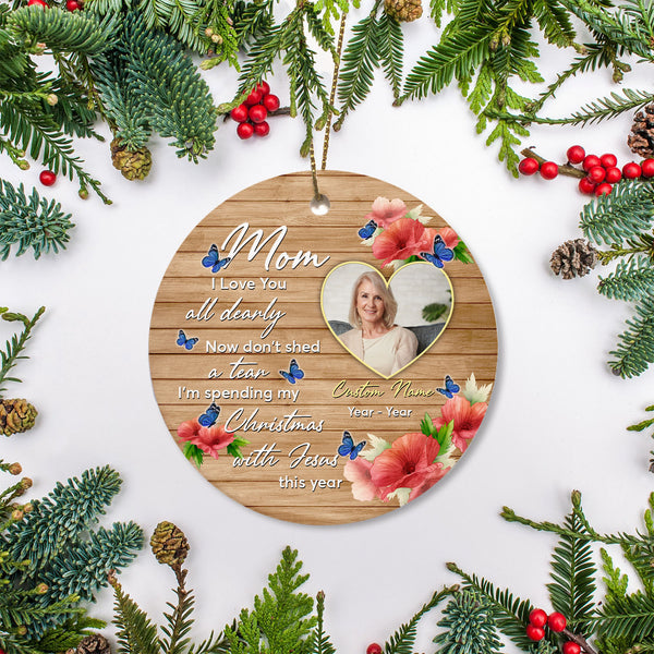 Mom memorial ornament, remembrance ornament loss mom in heaven, angel mother bereavement ornament| ONT95