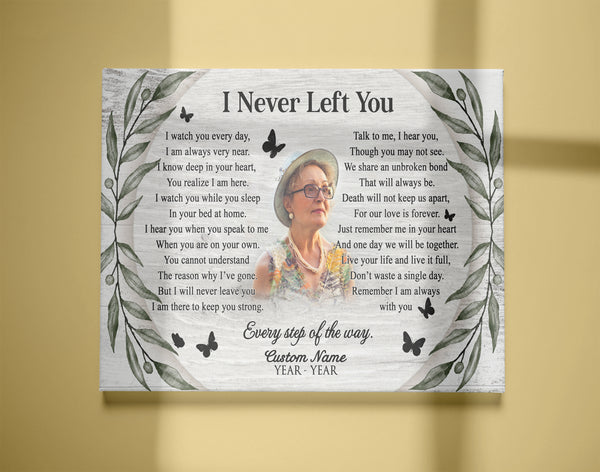 Sympathy gift for loss of loved one, I never left you canvas/poster for loss of Father Mother - VTQ174