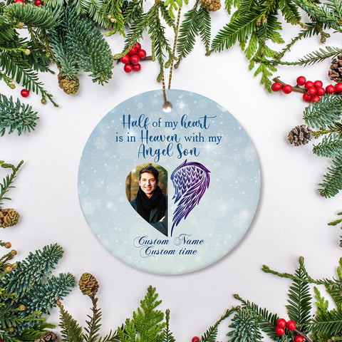 Son memorial personalized ornament Christmas Son in Heaven remembrance sympathy gift loss of Son NOM249