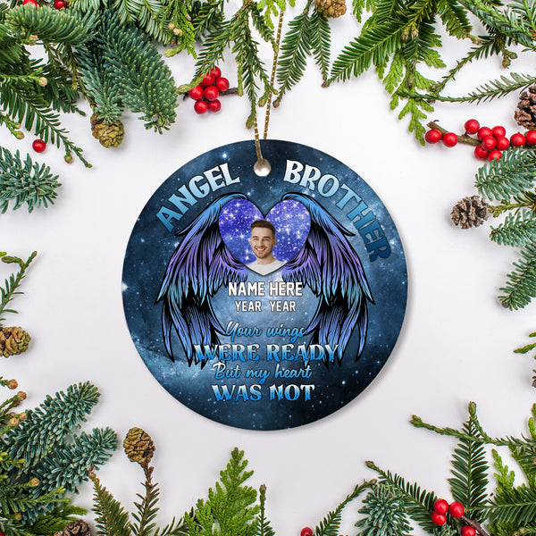 Angel Brother Memorial Christmas Ornament Personalized Brother in Heaven Sympathy Gift Loss Brother NOM267