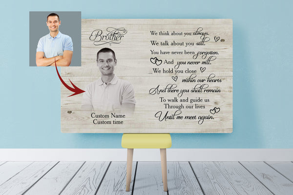 Personalized Brother Memorial Canvas - Until We Meet Again Bereavement Sympathy Gift Loss of Brother N2698