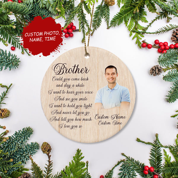 Angel Brother memorial ornament, Personalized remembrance ornament for loss brother, sympathy gift| ONT126