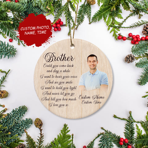 Angel Brother memorial ornament, Personalized remembrance ornament for loss brother, sympathy gift| ONT126