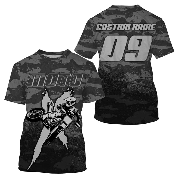 Camouflage motocross jersey UPF30+ custom men women kid dirt bike MX racing off-road motorcycle NMS974