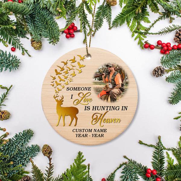 Personalized Memorial Christmas Ornament Deer Hunting In Heaven Sympathy Gift For Loss Of Loved One ODT86