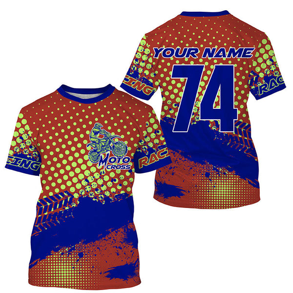Custom Motocross Kid Men Women Jersey UPF30+ Extreme Dirt Bike Off-Road Shirt Motorcycle PDT374