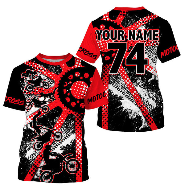 Men women youth Dirt Bike jersey UPF30+ freestyle red motocross racing shirt for biker off-road PDT417
