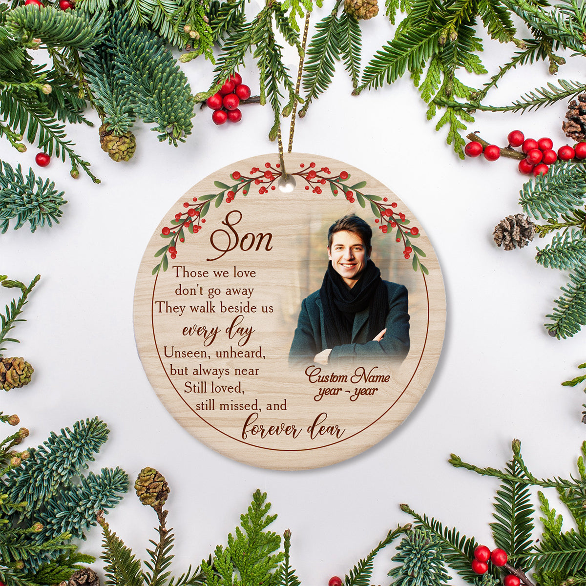 Son Memorial Ornament, Christmas in Heaven Son Remembrance, Memorial Gift for Loss of Son NOM326