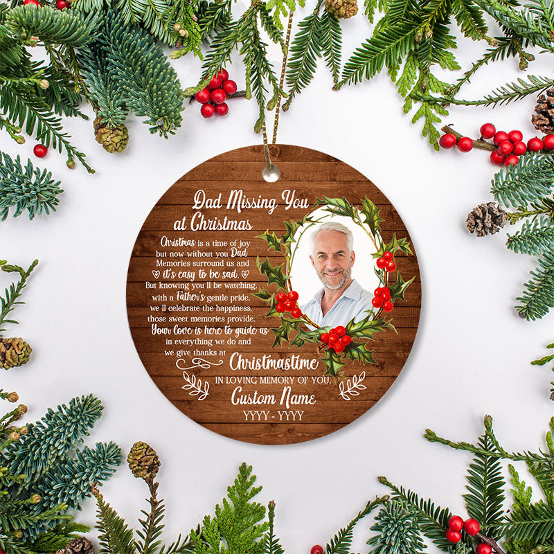 Dad memorial ornament - Angel Dad ornament, Christmas in Heaven, remembrance ornament loss Father| ONT110