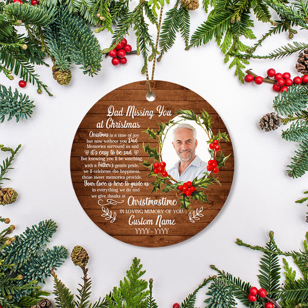Dad memorial ornament - Angel Dad ornament, Christmas in Heaven, remembrance ornament loss Father| ONT110
