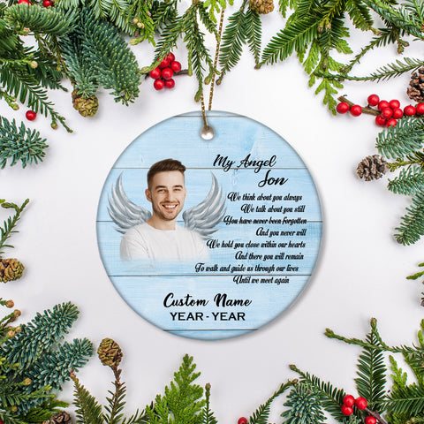 My Angel Son memorial ornament, custom ornament Christmas, remembrance ornament for Loss Son| ONT130