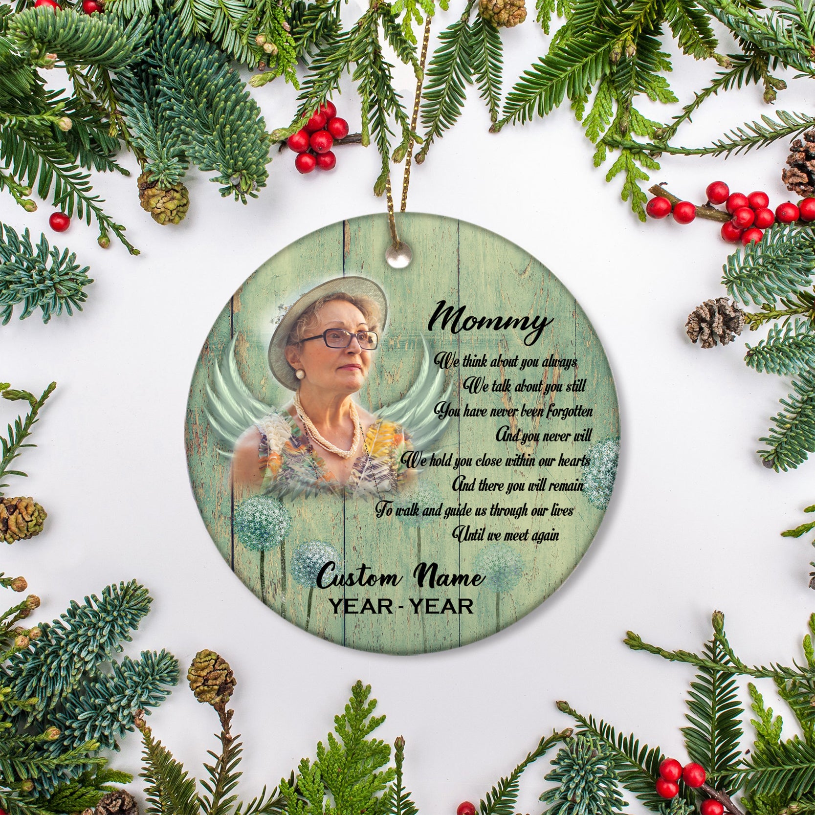 Angel Mommy memorial ornament, remembrance ornament Loss Mom in heaven, Mother bereavement gift| ONT131
