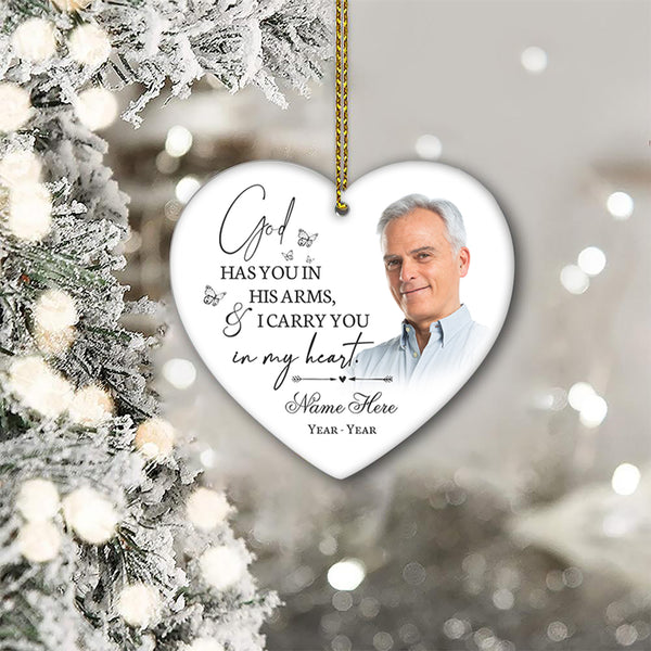 Personalized Memorial Ornament Christmas in Heaven Sympathy Gift for Loss of A Loved One NOM271