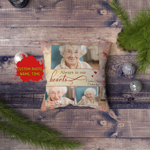 Personalized Memorial Pillow - Forever in Our Hearts Remembrance in Heaven All-over Print Suede Case| NPL66