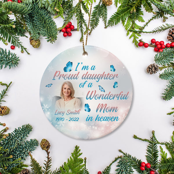 Personalized Mother Ornament| Mom in Heaven Remembrance Ornament for Loss of Mother on Christmas OP102