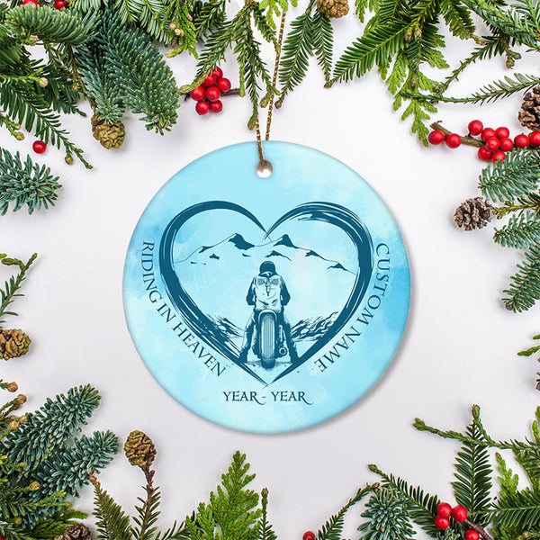 Personalized Motorcycle Memorial Ornament Christmas Remembrance Memorial Gift for Loss of Bikers ODT17