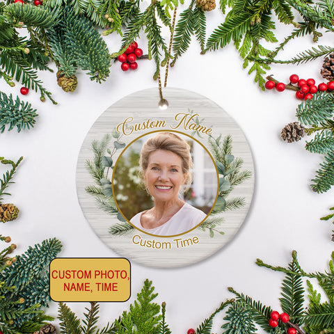 Memorial Ornament, Christmas in Heaven Remembrance Ornament, Sympathy Gift for Loss of Loved One - OVT05