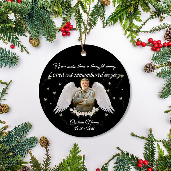 Remembered everyday memorial ornament, angel wings ornament, remembrance gifts loss of mom, dad| ONT102